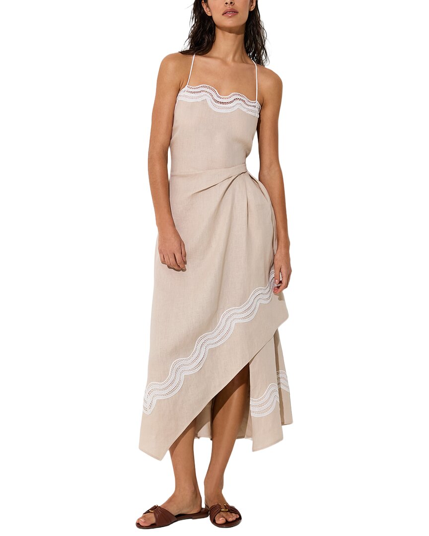 Reiss Reiss Arla Linen Lace Trim Beach Dress