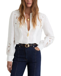 Reiss Reiss Ida Linen Embroidered Blouse