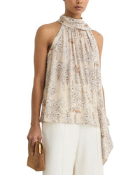 Reiss Reiss Josie Floral Print Scarf Neck Top