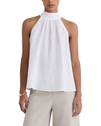 Reiss Reiss Andi Linen Sleeveless Scarf Neck Top