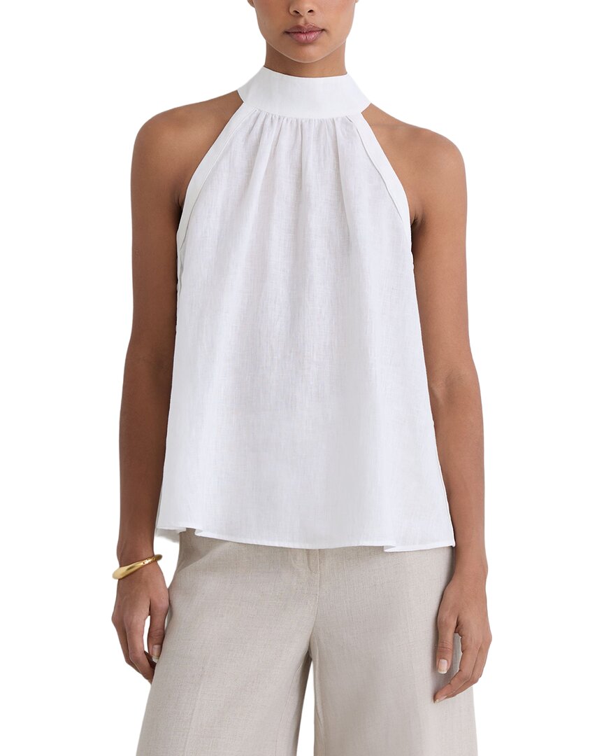 Reiss Reiss Andi Linen Sleeveless Scarf Neck Top