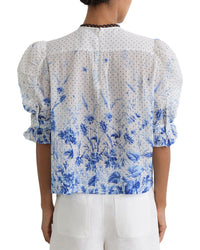 Reiss Reiss Minni Floral Print Ruffle Blouse