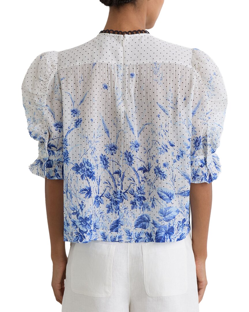 Reiss Reiss Minni Floral Print Ruffle Blouse