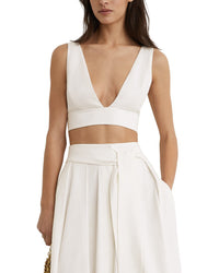 Reiss Reiss Simone Tie Back Plunge Cropped Top