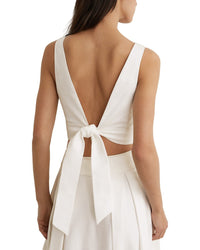 Reiss Reiss Simone Tie Back Plunge Cropped Top