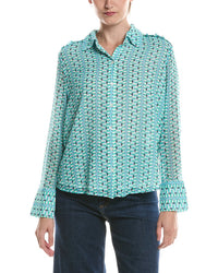 Nic & Zoe Geo Steps Chiffon Shirt