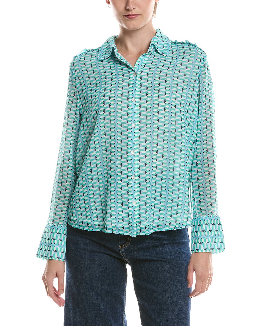 Nic & Zoe Geo Steps Chiffon Shirt
