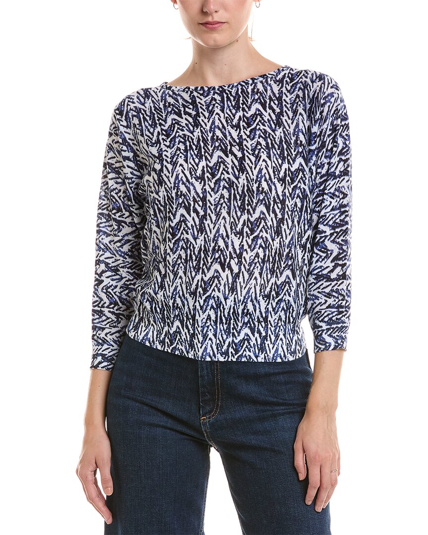 Nic & Zoe Indigo Crosshatch Sweater