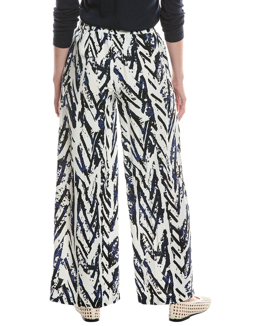 Nic & Zoe Indigo Linen-Blend Wide Leg Pant