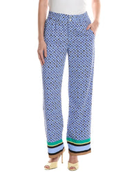 Nic & Zoe Petite Mosaic Trimmed Lenox Wide Leg Pant