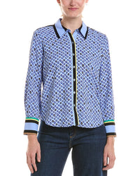 NIC & ZOE Nic & Zoe Petite Mosaic Trimmed Shirt