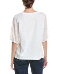 Nic & Zoe Linen Sleeve Cotton T-Shirt