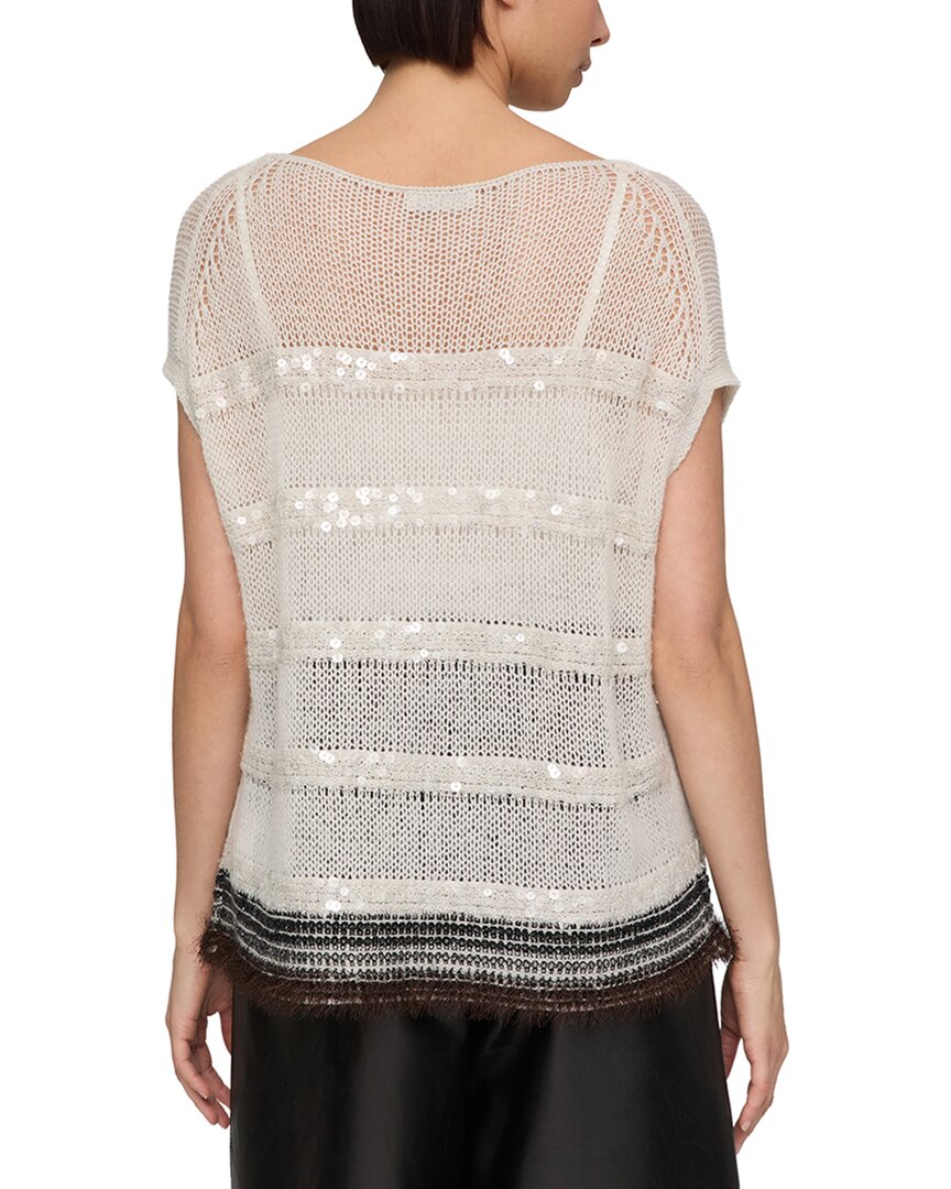 Lafayette 148 New York Lafayette 148 New York Metallic Stripe Bateau Neck Top