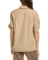 Lafayette 148 New York Tab Sleeve Popover Shirt