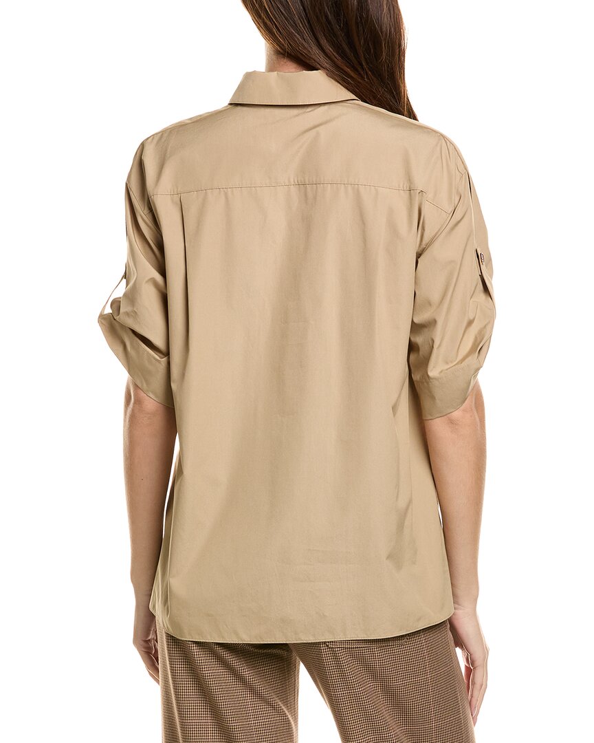 Lafayette 148 New York Tab Sleeve Popover Shirt