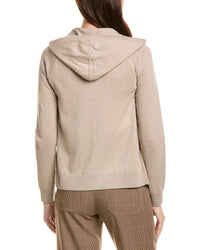 Lafayette 148 New York Raglan Sleeve Zip Front Cashmere & Silk-Blend Hoodie