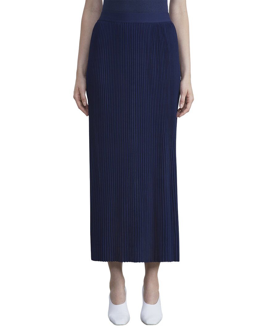 Lafayette 148 New York Pleated Knit Pull On Silk Skirt
