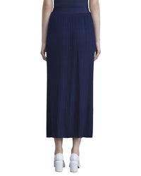 Lafayette 148 New York Pleated Knit Pull On Silk Skirt