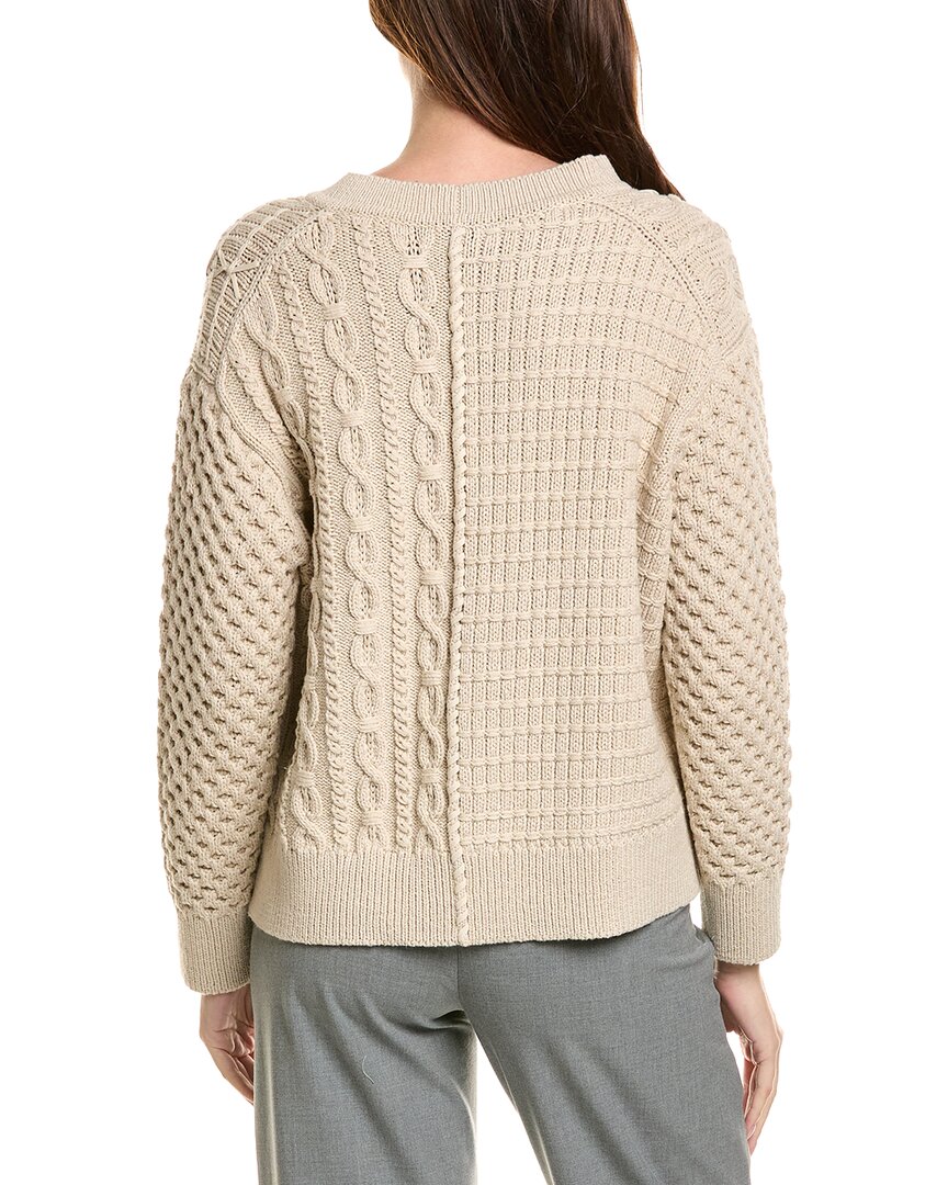 Lafayette 148 New York Mixed Stitch Button Front Wool-Blend Cardigan