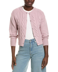 Neiman Marcus Crop Wool & Cashmere-Blend Cardigan