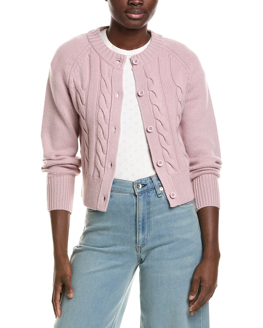 Neiman Marcus Crop Wool & Cashmere-Blend Cardigan