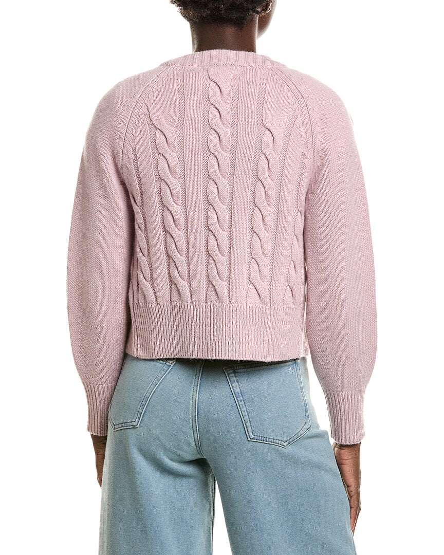 Neiman Marcus Crop Wool & Cashmere-Blend Cardigan