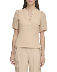 DKNY Dkny Mix Media Rib Top