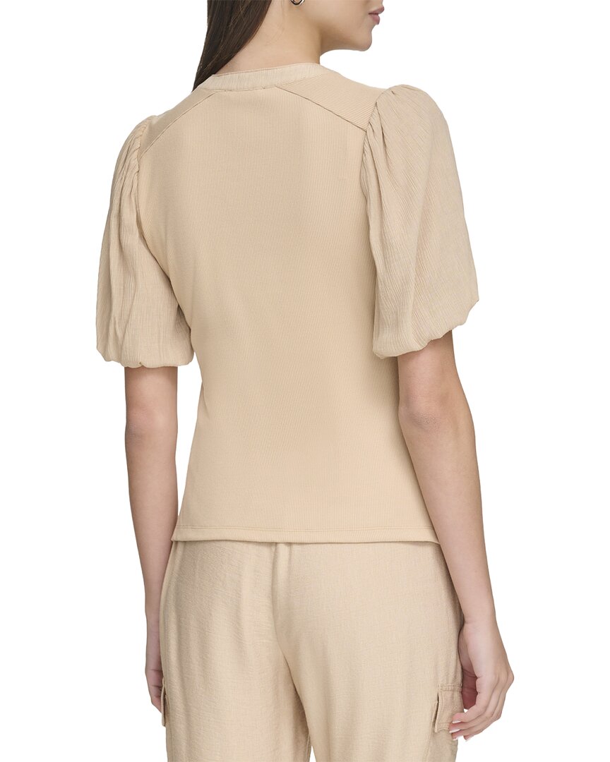 DKNY Dkny Mix Media Rib Top