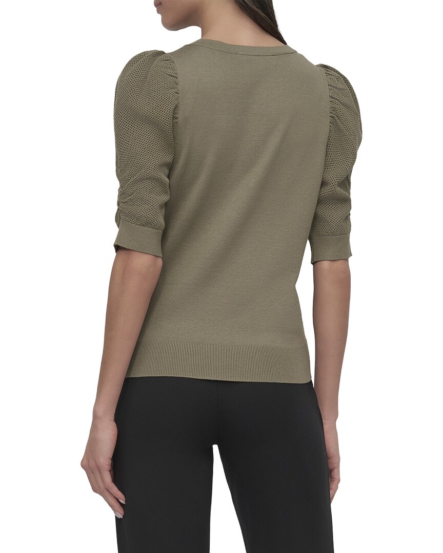 DKNY Dkny V-Neck Twist Sleeve Sweater