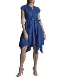 DKNY Dkny Cap Sleeve Linen Top
