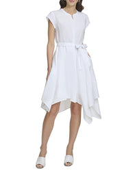 DKNY Dkny Cap Sleeve Linen Top