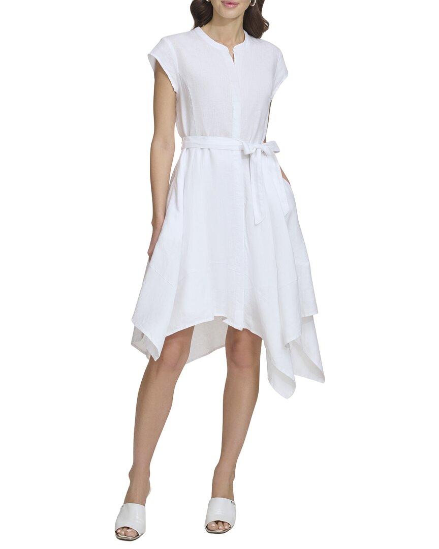 DKNY Dkny Cap Sleeve Linen Top