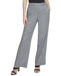 DKNY Dkny Mini Windowpane Linen-Blend Trouser
