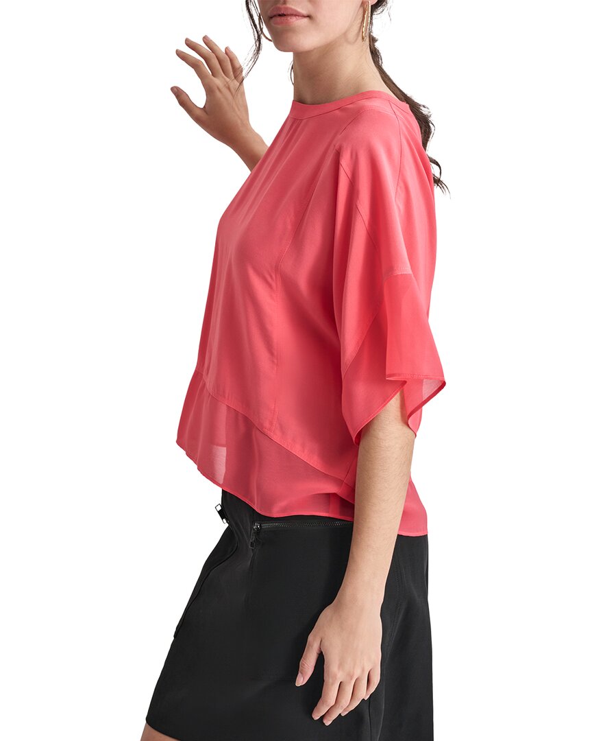 DKNY Dkny Silky Mix Media Top