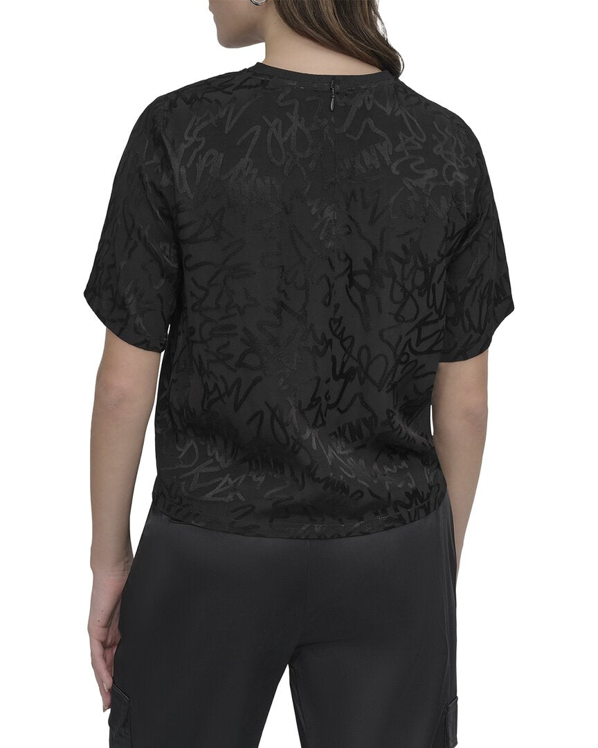 DKNY Dkny Scribble Logo Jacquard Top