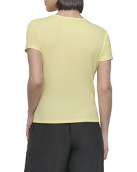 DKNY Dkny Twist Neck Rib Knit Top