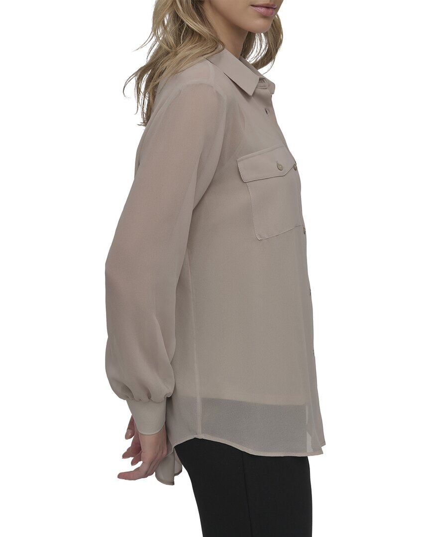 DKNY Dkny Button-Down Chiffon Shirt