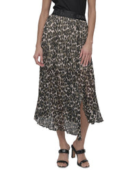 DKNY Dkny Print Chiffon Pleated Midi Skirt