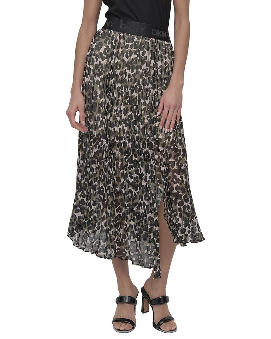 DKNY Dkny Print Chiffon Pleated Midi Skirt