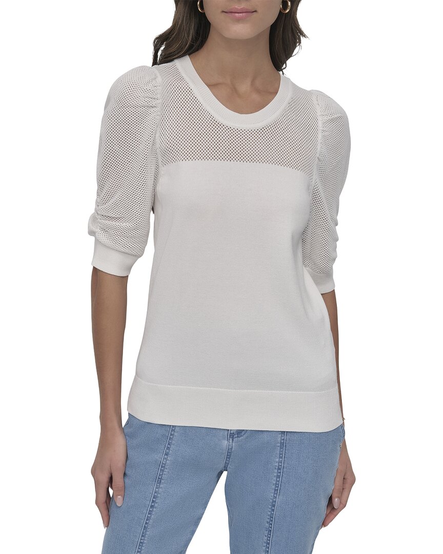 DKNY Dkny Crewneck Twist Sleeve Sweater