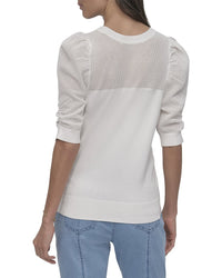 DKNY Dkny Crewneck Twist Sleeve Sweater