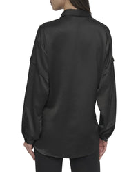 DKNY Dkny Nail Crease Tie-Front Top