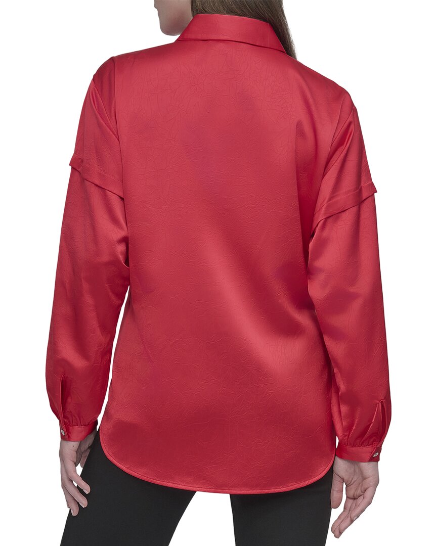 DKNY Dkny Nail Crease Tie-Front Top