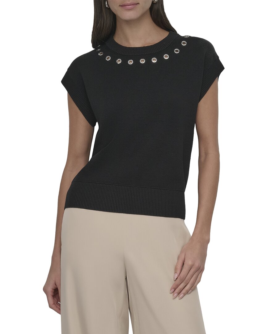 DKNY Dkny Logo Grommet Sweater