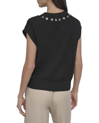 DKNY Dkny Logo Grommet Sweater