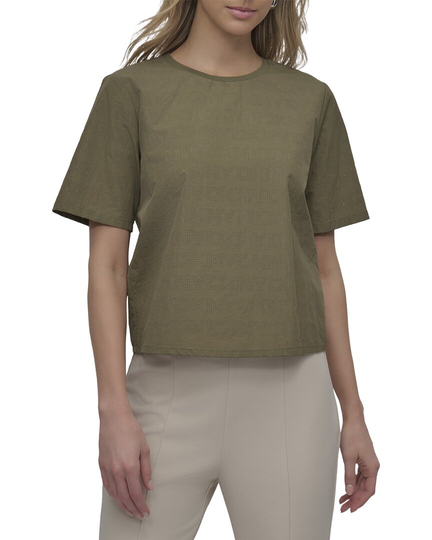 DKNY Dkny Perforated Logo Boxy T-Shirt