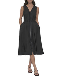 DKNY Dkny V-Neck Zip Front Dress