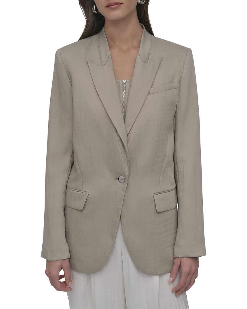 DKNY Dkny Stand Collar Peak Lapel Blazer