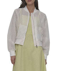 DKNY Dkny Eyelet Organza Bomber Jacket