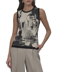 DKNY Dkny Boucle Printed Sweater